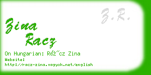 zina racz business card